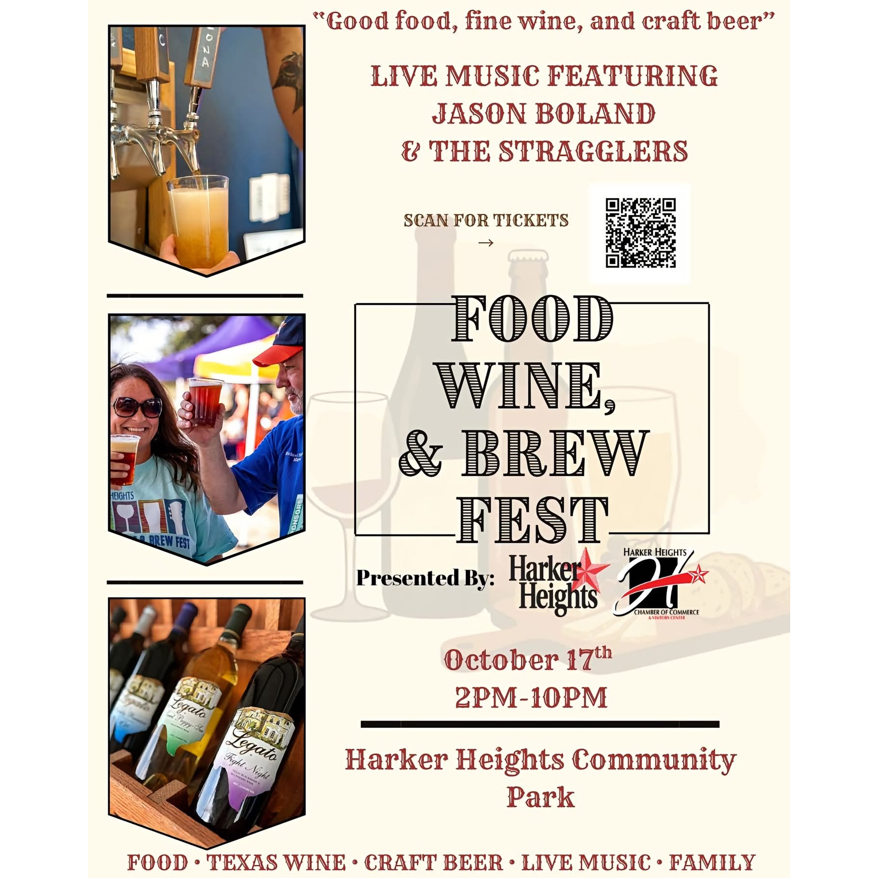 18th Annual Harker Heights Food, Wine & Brew Festival flyer